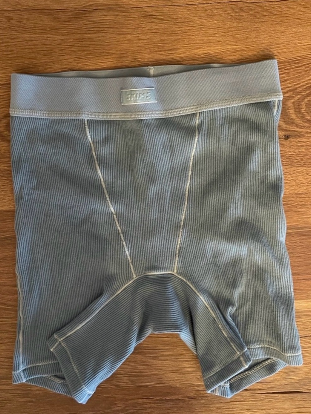 SKIMS Cotton Rib Boxer Shorts Kyanite Sage Green XXS